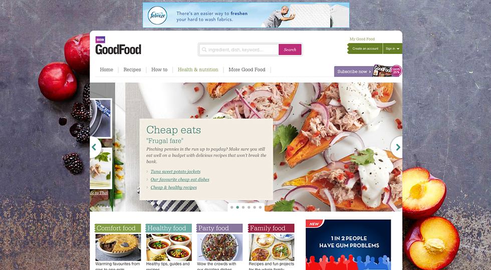 Picture of the BBC GoodFood Site