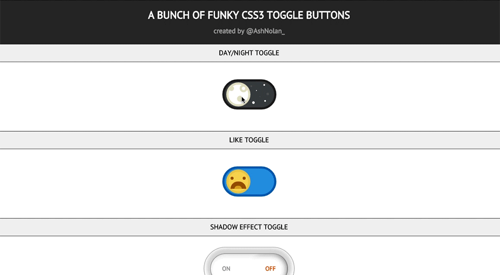 Animated image of one of the toggle buttons